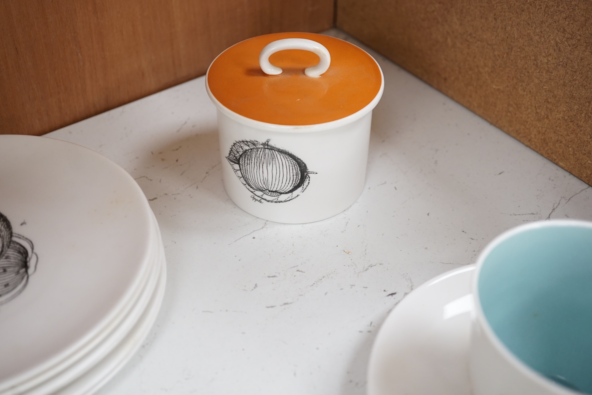 A Susie Cooper part 'black fruit’ pattern breakfast set. Condition - fair to good
